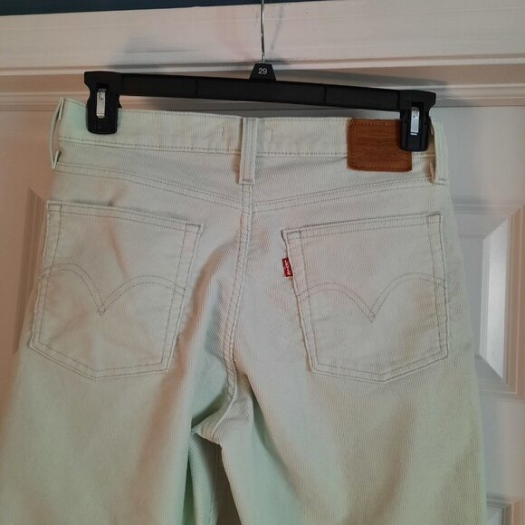 Levis Pants Womens 29 Pale Mint Wedgie‎ Straight Corduroy Cords Premium Stretch - Picture 5 of 16
